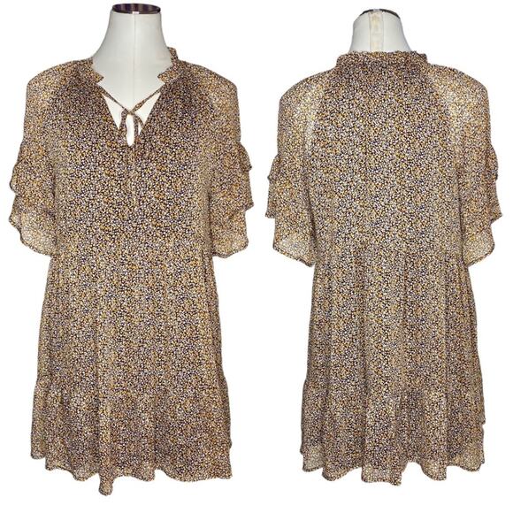 Lulus Babe Date Black Floral Print Tiered Short Sleeve Babydoll Dress - Picture 11 of 11